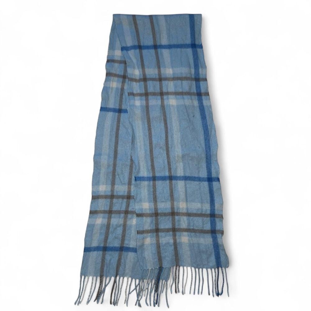 Charter Club Grey and Blue Cashmere Scarf